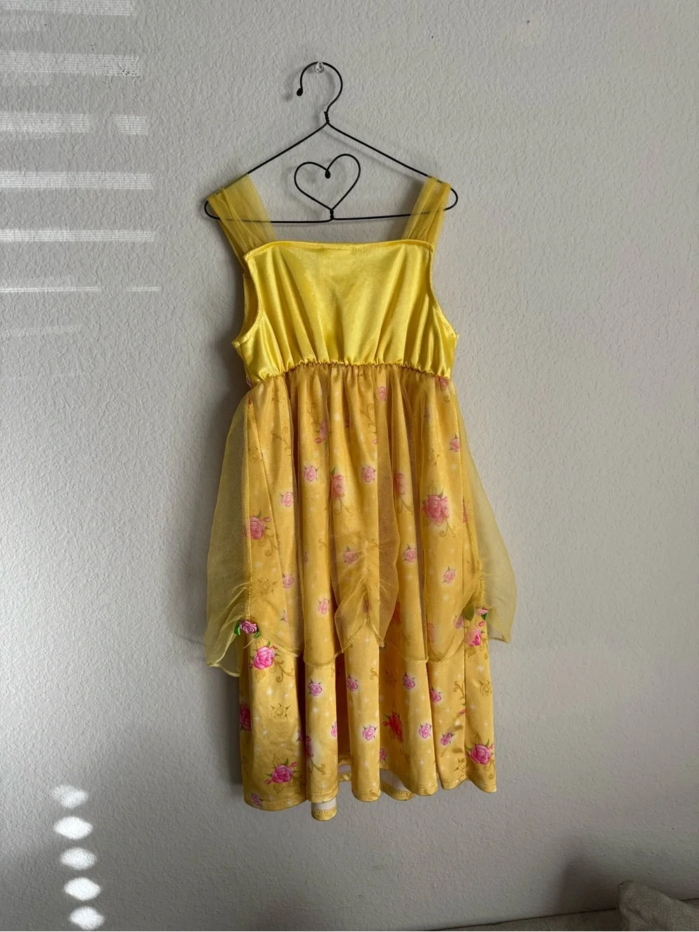 Disney Princess Belle Pink and Yellow Girls Dress Top - Picture 2 of 3